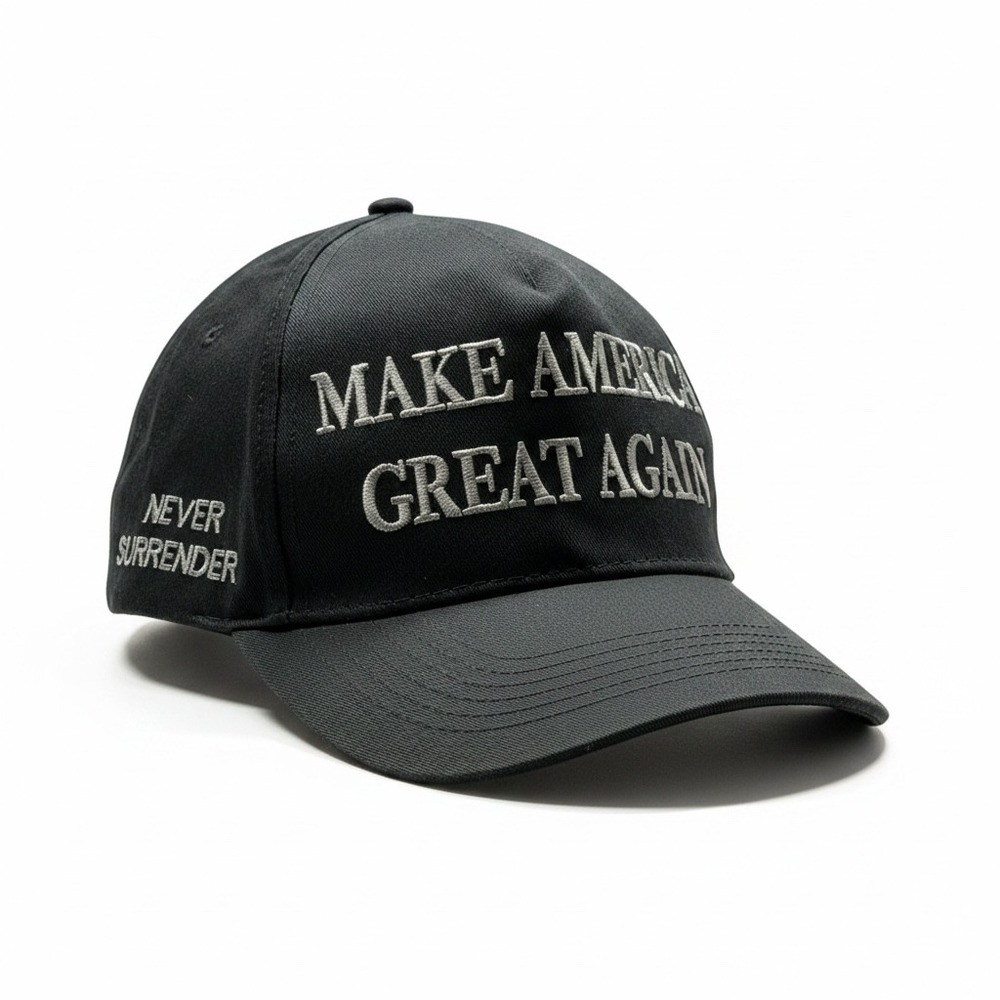 Donald Trump Black MAGA Hat Make America Great Again Never Surrender Snapback